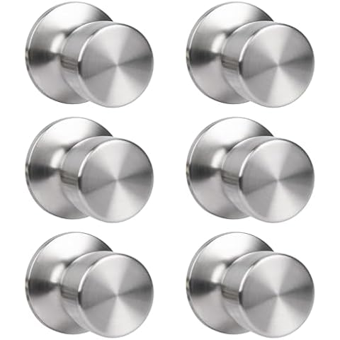 HOSOM Satin Nickel Dummy Door Knobs 6 Pack Cover