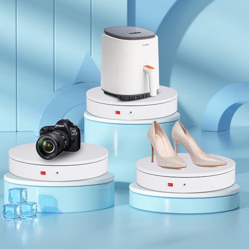 ComXim 12.6In/32cm Rotating Platform, 88-300lbs Capacity Motorized Electric Turntable, Heavy Duty Motorized Rotating base, Large Motorized Rotating Display Stand,Photography Turntable with Remote