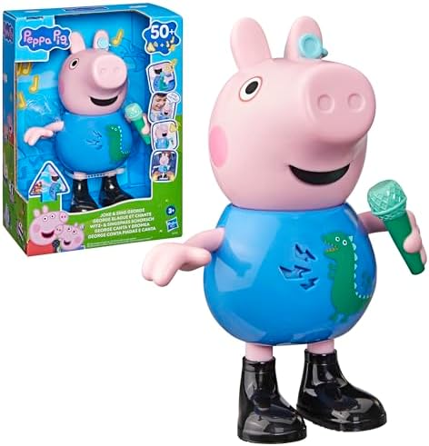 Peppa Pig Witz- und Singspaß Schorsch, 20 cm große Figur, musikalisches Spielzeug mit mehr als 50 Geräuschen und Liedern, Vorschulspielzeug für Jungen und Mädchen ab 3 Jahren - Deu
