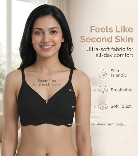 Image of DClub Wireless Bras for Women No Underwire Seamless Push Up Full Coverage Everyday Bra Comfortable Supportive Tshirt Bralette