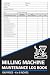Milling Machine Maintenance Log Book: Milling Machine Repair & Service Record | Safety & Maintenance Checklist Logbook for Milling Machines
