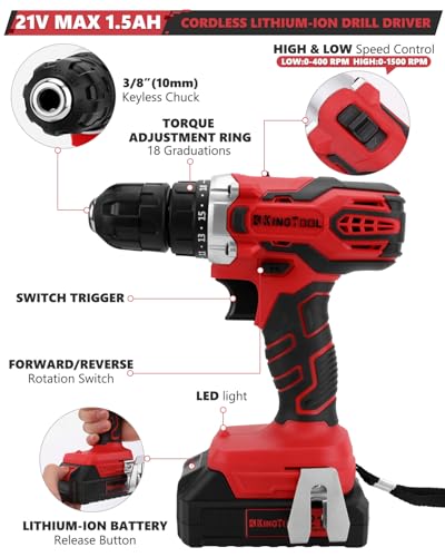 image for KINGTOOL Home Tool Set Kit - 286 PCS Home Auto Repair Tool Kit with Ro