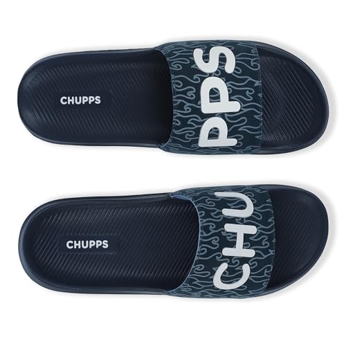 Image of CHUPPS Flame Yellow Drift Orthopedic Slippers | Soft Footpharma Footbed | Breathable Ventilation Holes | Lightweight Flip Flops | Anti-Skid Chappals for Everyday For Mens