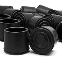 Piutouyar Round PVC Rubber Furniture Covers, 32mm / 1-1/4 Inches Table Chair Leg Tip Protectors, Non-Slip End Cap for Protect Surfaces, Black 16Pcs