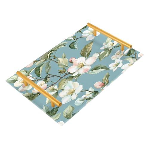 BOESI Doodle Colorful Flower Tray, Tray with Handles, Countertop Organizer, Decorative