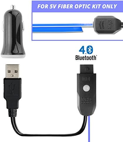 5V Mini Controller w/USB Upgrade Add-on Accessory for Fiber Optic Kits for XKchrome App Controlled Bluetooth Enabled Automotive Car Truck Dash Door interio Home Indoor Neon Accent Lights 5V ONLY