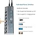 USB Hub 3.0, WAVLINK 7 Port Powered USB 3.0 hub 48W Charging, 5V/2.4A Each Ports with Individual Switches LED Indicator, USB Extension for Laptop, MacBook, iMac, PC, USB Flash Drives