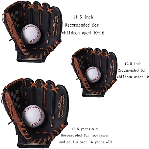 Sports Baseball Fielding Glove,Sports Baseball And Softball Glove,Infield And Outfield Baseball Gloves Baseball And Softball Mitt (Color : Red, Size : 10.5 Inch) Mbeta (Color : Black, Size : 11.5 In #TOP3