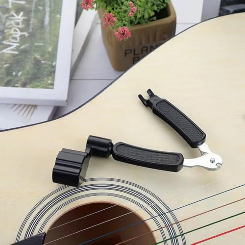 3 Pcs Guitar String Winder, String Winder Cutter and Bridge Pin Puller, Multifunctional 3 In 1 Guitar Maintenance Tool, Black