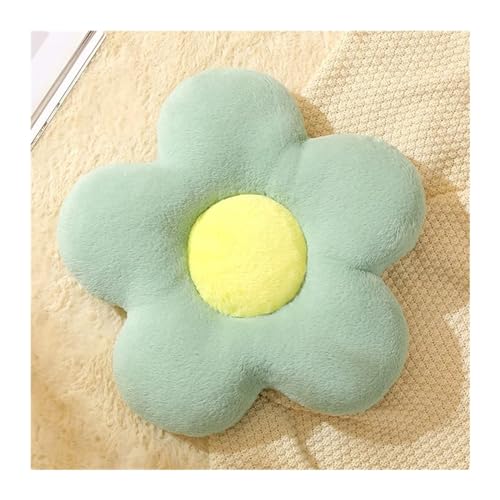 椅子 クッション リトルデイジーフラワークッション フラワープラッシュピローシートクッション ウサギふわふわお昼寝枕 背もたれクッション シートクッション(Light green,50x50cm)