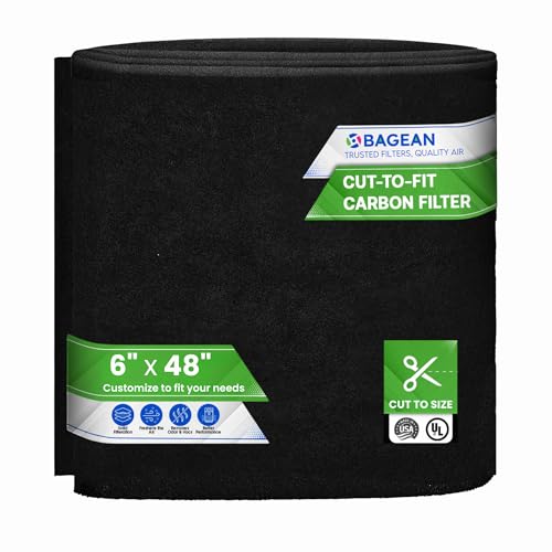 Cut to Fit Activated Carbon Filter Sheet 6” x 48” - Activated Carbon Air Filter for Air Purifiers Window AC Air Vent And More - Charcoal Filters Effectively Absorb Odors & Freshens the Air (1-Pack)