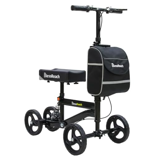 BlessReach Economy Knee Scooter, Steerable Knee Walker, Foldable Knee Scooters for Foot Injuries Adult Best Crutches Alternative Black