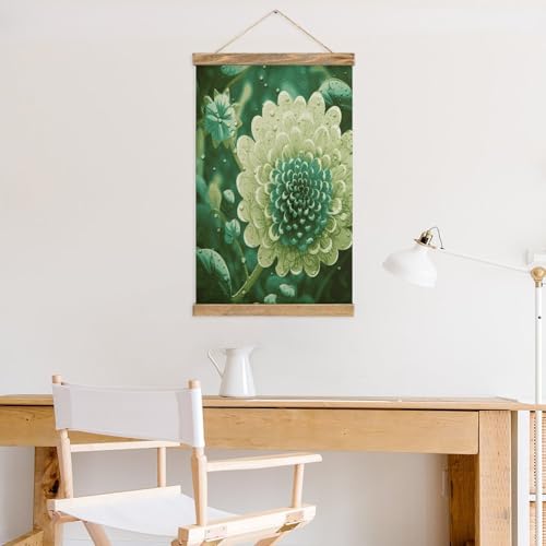 Póster de flores verdes FekiLoot con colgante para sala de estar 5