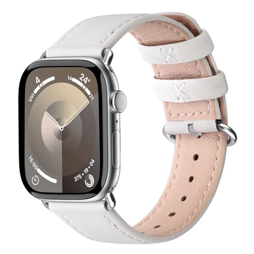 Image of Fullmosa Compatible Apple Watch Band 49 /46 /45 /44 /42 /41 /40Premium Genuine Leather Replacement Strap, Compatible with Apple Watch Series Ultra3 /2 /1 SE3 /2 /1 11 /10 /9 /8 /7 /6 /5 /4 for Men and Women