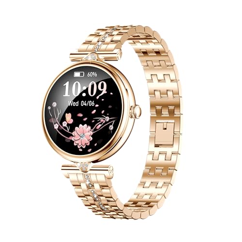 Elegante y deportivo mujer, 1.28' AMOLED Smartwatch. Realice / Respuesta de llamadas, pulsómetro, análisis del sueño, podómetro, impermeable IP68 Fitness Tracker para iOS Android