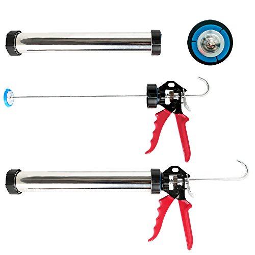 Sausage Caulking Gun Manual Drive With Stainless Steel Barrel By Boush(Silver) #TOP2