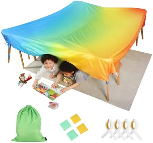 Magic Fort Building Kit for Kids Indoor/Outdoor – Portable Playhouse Play Tent Fort,Blanket Fort Making Kit for Kids with CPC Certification, Large Lightweight Girls/Boys Toys Ages 4-8 8-12