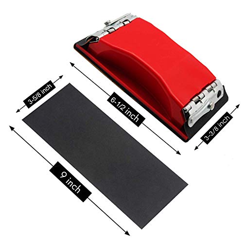Waterluu Wet & Dry Sandpapers,42 Pack 120 To 3000 Assorted Grit Sandpapers With Sanding Block Sander,9X3.6 Inch Sanding Sheets For Wood Furniture Finishing Glass Metal Sanding Automotive Polish. #TOP1