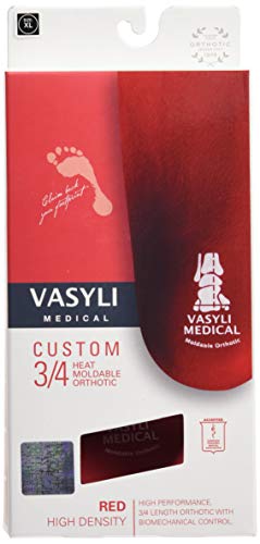 Plantillas ortopédicas Vasyli 3/4 personalizado rojo talla XL miniatura 2