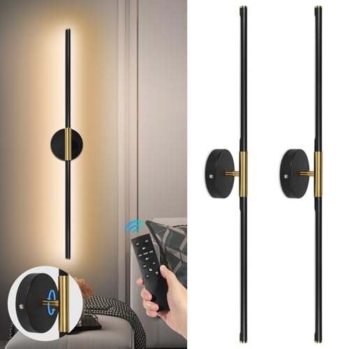 TaoFiaCo Battery Operated Wall Sconces Set of Two, 360&deg;Rotate Wireless Rechargeable Wall Sconces...