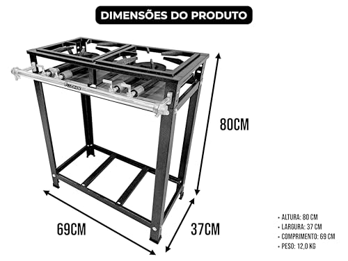 Fogão Industrial 2 Bocas Duplas LUXO FERRO FUNDIDO Baixa Pressão Fogões 30x30 P5