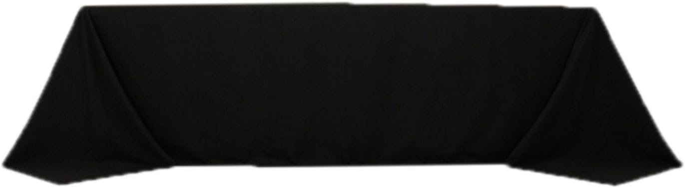 Efavormart Black Cotton Blend Rectangular Tablecloth Seamless 90"x156" for 8 Foot Table with Floor-Length Drop