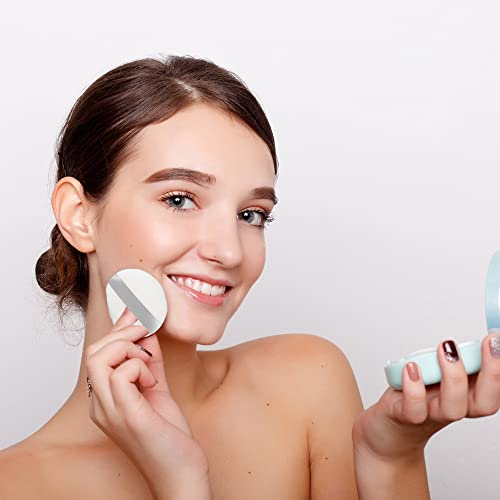Ufritan 16 Pieces Powder Puff, Face Triangle/Round Shape Makeup Tool For Loose Powder Soft Body Cosmetic Foundation Sponge Mineral Powder Wet Dry Makeup Tool, Velour Puffs With Ribbon Strap #TOP1