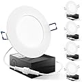 Sunco 4 Pack 4 Inch Ultra Thin LED Recessed Ceiling Lights Slim, 5000K Daylight, Dimmable, 10W, Wafer Thin, Canless with Junction Box - ETL