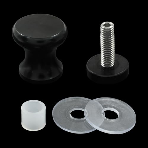Image of Shower Glass Door Handle, Stainless Steel Pull Handle for Bathroom Glass Doors (Black, Round, 5mm-15mm)