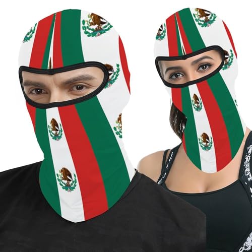 Balaclava de Invierno con Estampado de Bandera de México para Hombres y Mujeres, Máscara Térmica para Motocicleta, Esquí y Actividades al Aire Libre miniatura 1