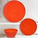 Melange 6-Piece  Melamine Dinner Plate Set (Solids Collection ) | Shatter-Proof and Chip-Resistant Melamine Dinner Plates | Color: Orange