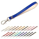 本革 ストラップ 革 ハンドストラップ レディース メンズ 携帯ストラップ 落下防止 リストストラップ ナスカン クロム鞣し ちょっといい本革 ブルー