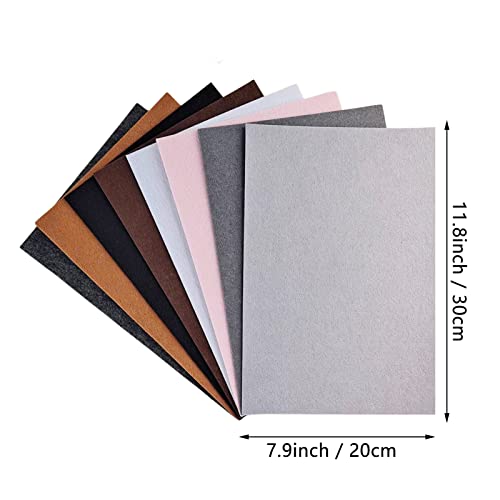 Image of Jtnohx Stiff Felt, 2mm Thick Felt Sheets for Crafts, 8 inchx12 inch Hard Felt Fabric Squares 8Pcs for DIY Projects (Grey Brown Series)