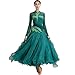 OFKNKGDT Ballroom Dance Competition Dresses Waltz Flamenco Dance Clothes with Rhinestones Foxtrot Tango Performance Skirt,A,XXL