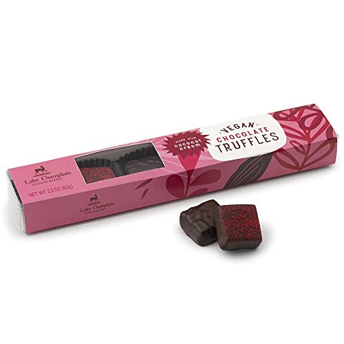 LAKE CHAMPLAIN CHOCOLATES Rasberry And Dark Chocolate Truffles, 2.2 OZ