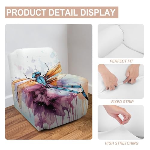 Housse de canapé extensible libellule aquarelle 81-119 cm durable