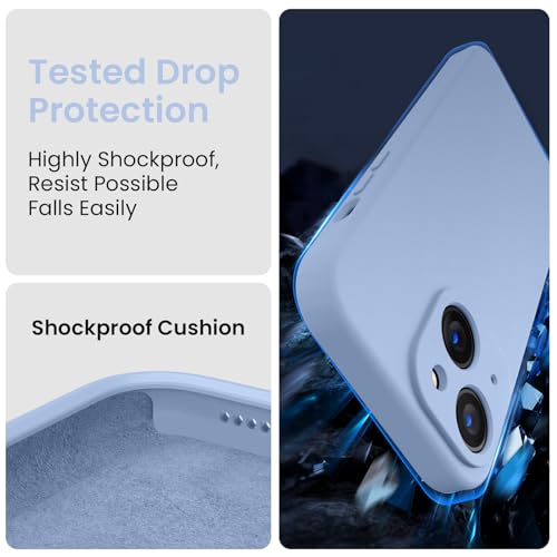 Image of FireNova Designed for iPhone 15 Case, Silicone Upgraded [Camera Protection] Phone Case, Soft Anti-Scratch Microfiber Lining Inside, 6.1 inch, Light Blue