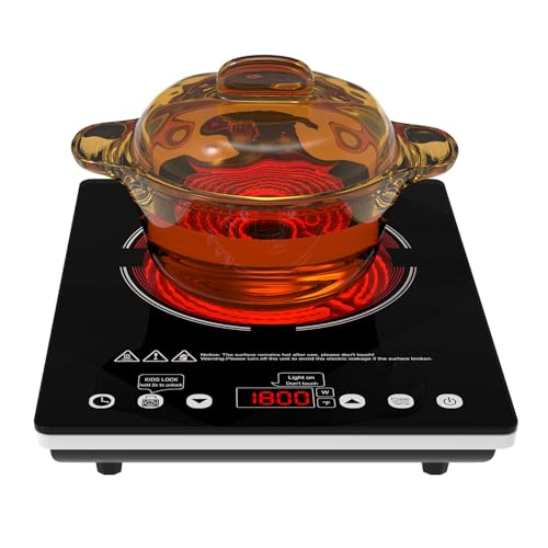 GATFFSEN Single Burner Electric Cooktop, 110V-120V Electric Stove Infrared Hot Plate with Touch...