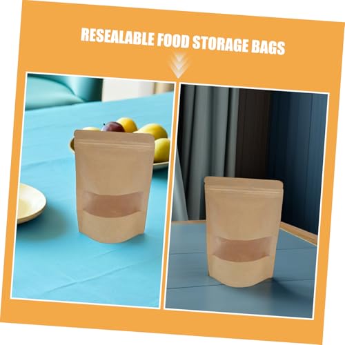 Sachet kraft fermeture éclair réutilisable pour thé séché et biscuits - 8