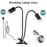 testyu lampe chauffante double tête 25 W/50 W avec minuterie photo 6