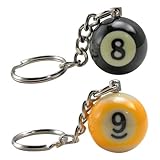8-Ball & 9-Ball Miniature Pool Ball Keychains