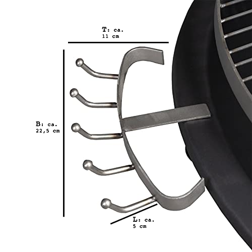 Foto von DRULINE Schwenkgrill - Holzkohlegrill - Feuerschale - Barbeque Grill - BBQ - legierter Stahl/Edelstahl schwarz/silber - B/H/T ca. 80 x 122 x 80 cm - Grillrost Ø70 cm - mit Ablage - Geschenk für Männer