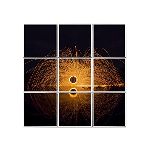 Carreaux céramique décoratifs haut de gamme de 45,6 cm motif nature et light painting