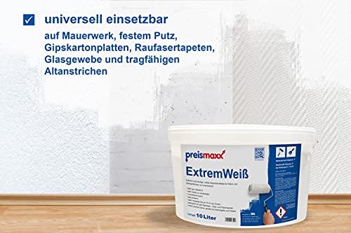Abwaschbare Wandfarbe Preismaxx in Weiß für Innenräume