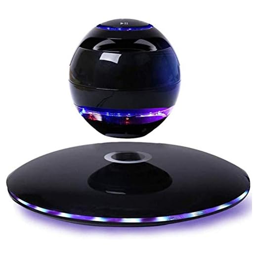 HCFSUK Lévitations de Nuit Lévitation magnétique Flying Saucerau Cadeau de lumière/Enceinte Flottante Suspendue / 5W Stereo LED Flash/Haut-Parleur Bluetooth/pour la décoration de la Maison/de Bureau