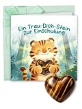 Smilvia Einschulung Junge Geschenke, Glücksbringer Schulanfang Mutstein mit Karte Schulkind 2026 Mädchen, Zuckertüte Schultüte Füllung, Mutmacher Glücksstein Einschulungsgeschenk