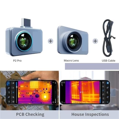 Cámara Térmica para Móviles Medición de Temperatura, Imagen Térmica, Visión Nocturna, Infrarrojo, Termómetro HD de Mano miniatura 3