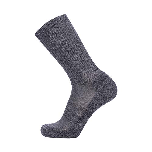 Pacote com 4 meias femininas de lã de merino para caminhadas e trilhas da EnerWear, Dark Grey/Grey S