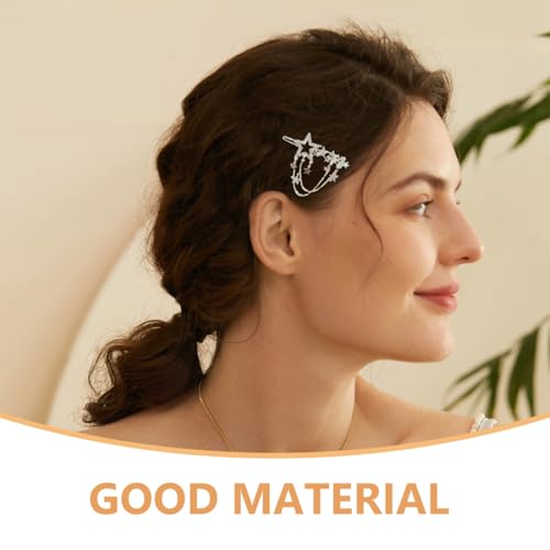 Barrette épingle à cheveux étoiles strass et pampilles scintillantes pour coiffe de soirée chic - 6