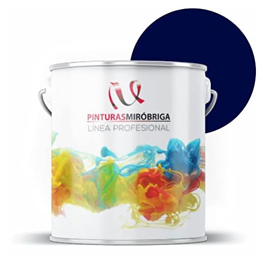 Pinturas Mirobriga Esmalte Antioxidante Color Azul Cobalto Ral 5013, Secado Rapido, Directo sobre metal, proteccion de superficies de hierro y madera. Acabado Brillante. Envase de 4Lt.